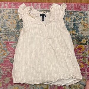 Aqua cream ruffle tank blouse